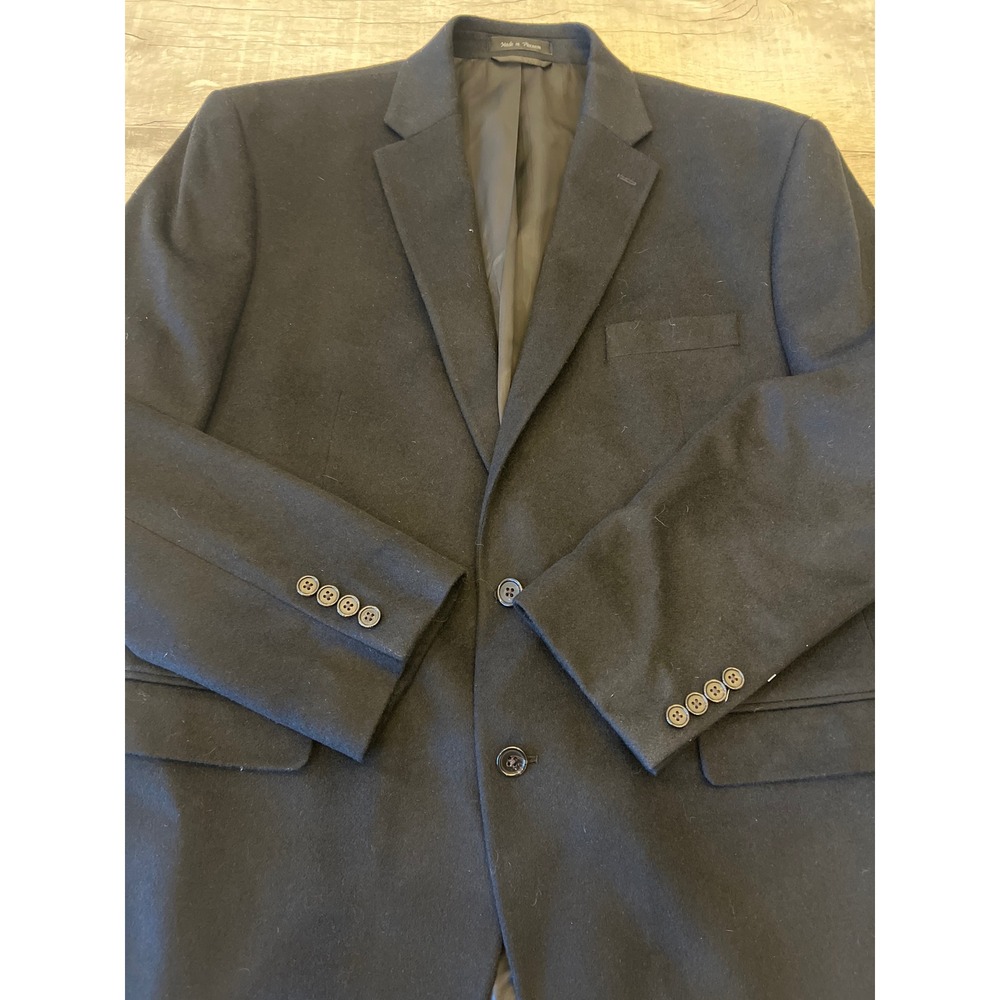 Lauren Ralph Lauren Black‎ Wool Blend Blazer Mens Two Button Lapel Pockets Lined